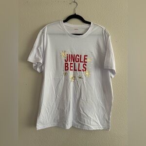 Holiday Home Men’s Large T-Shirt White Jingle Bells Christmas